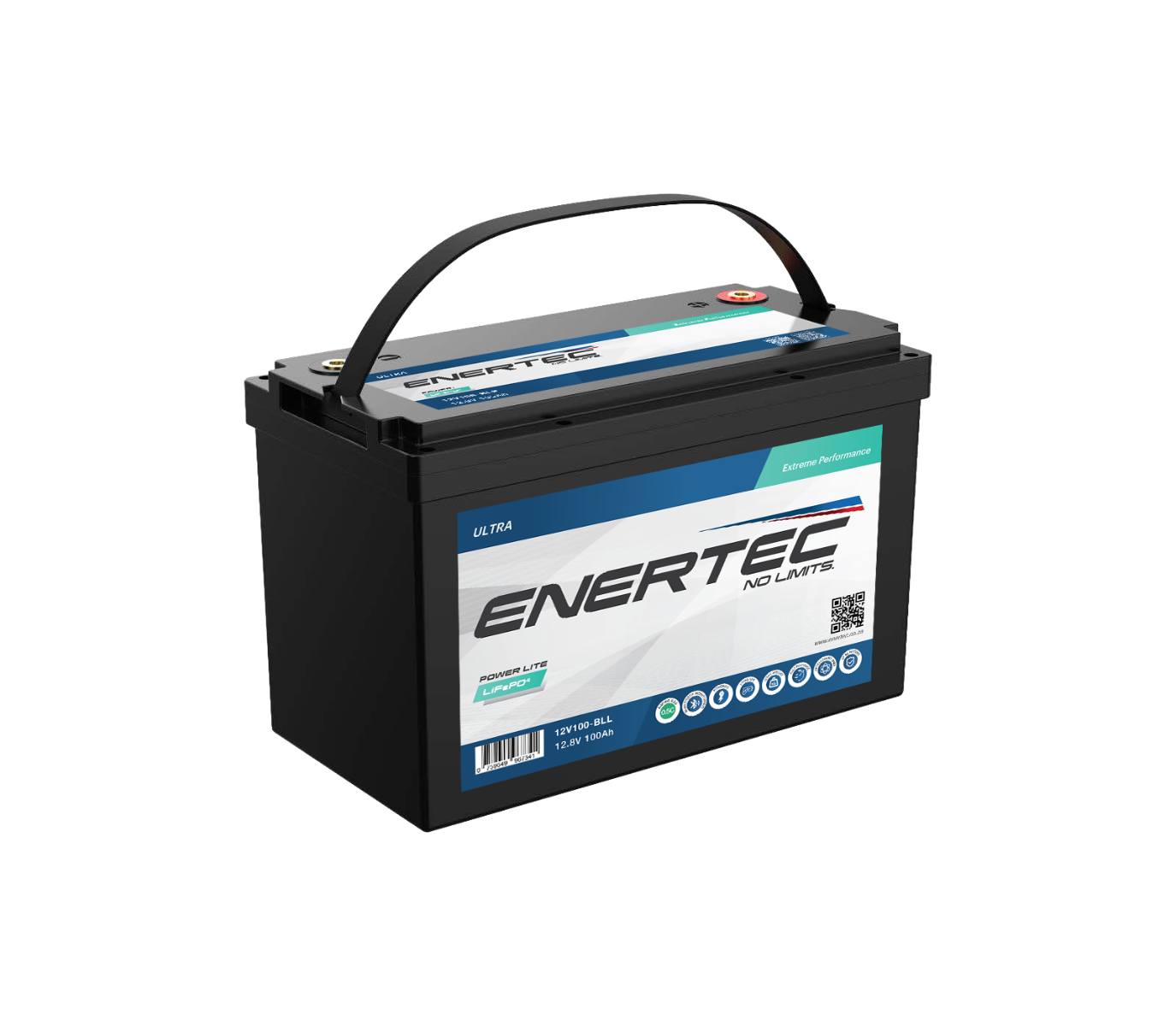 ENERTEC 12.8V 100Ah LIFEPO4 Lithium Battery
