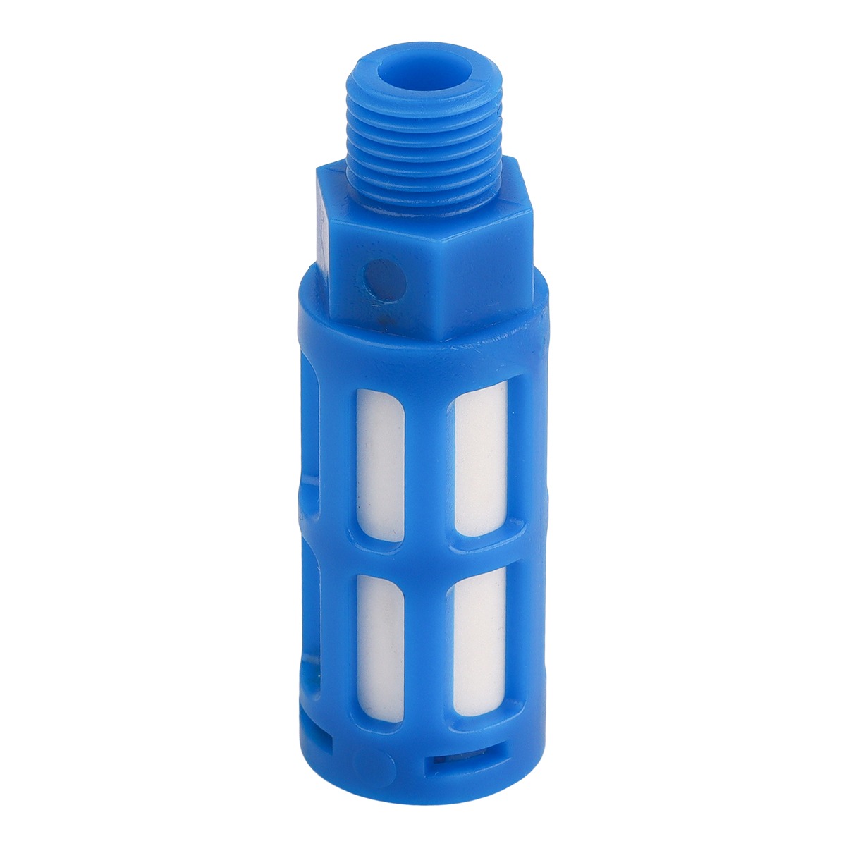 1/4" M Plastic Breather Silencer Blue
