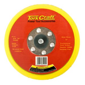 TORK CRAFT DA Sander Pad 8 Holes 5/16" IN 24UNF 125 MM 5" IN Velcro