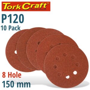 TORK CRAFT 10 pack 150 mm Sanding Disc with Holes - 120