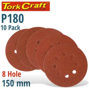 TORK CRAFT 10 pack 150 mm Sanding Disc with Holes - 180