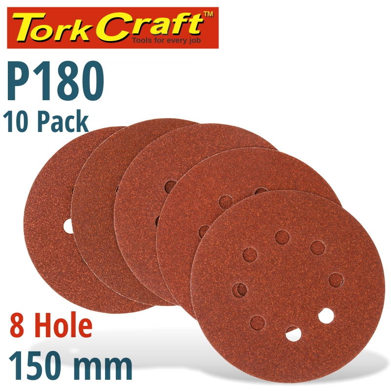 TORK CRAFT 10 pack 150 mm Sanding Disc with Holes - 180