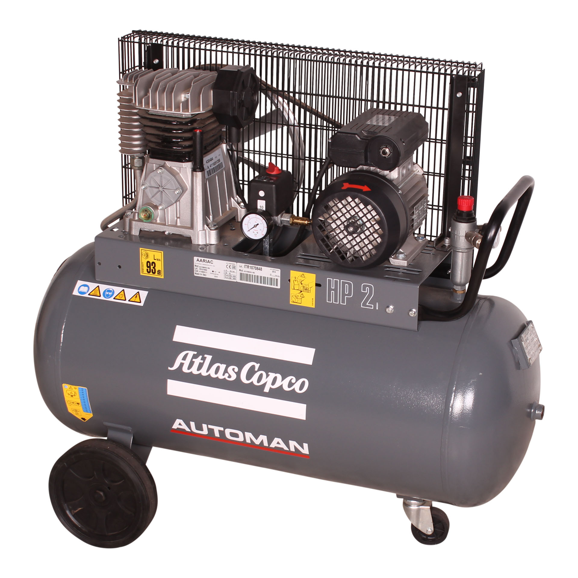 AUTOMAN AC 20 E 90L Belt Driven Mobile Air Compressor 1.5 KW (2 HP)