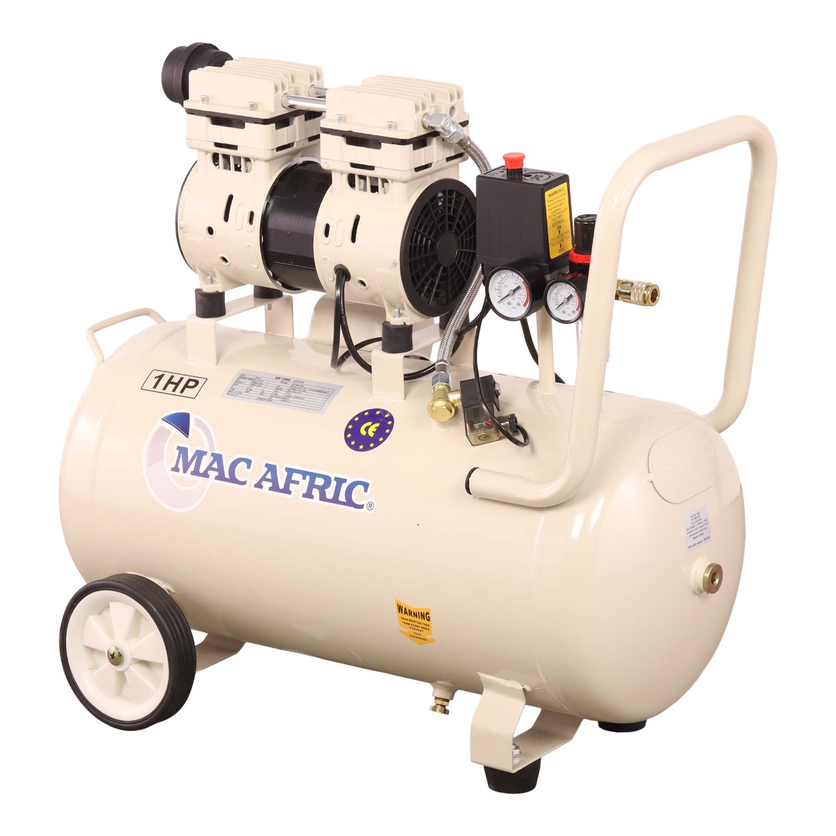 MAC AFRIC 50L Silent Oil Free Compressor 0.75 KW (1 HP) 230 V