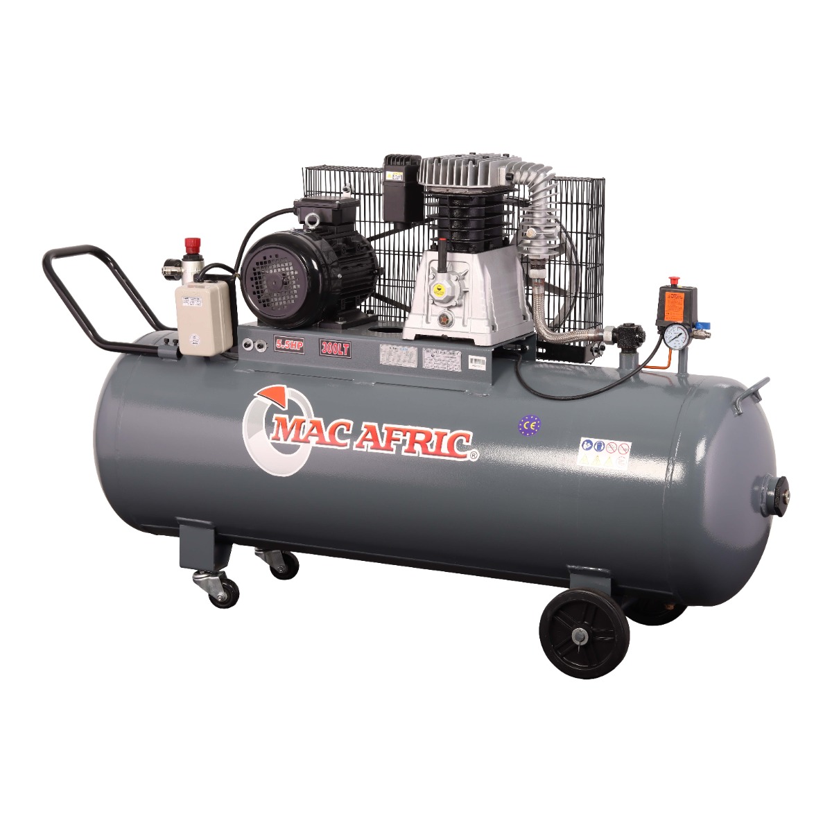 MAC AFRIC 300 Litre 4 KW (5.5 HP) 380 V Belt Driven Compressor