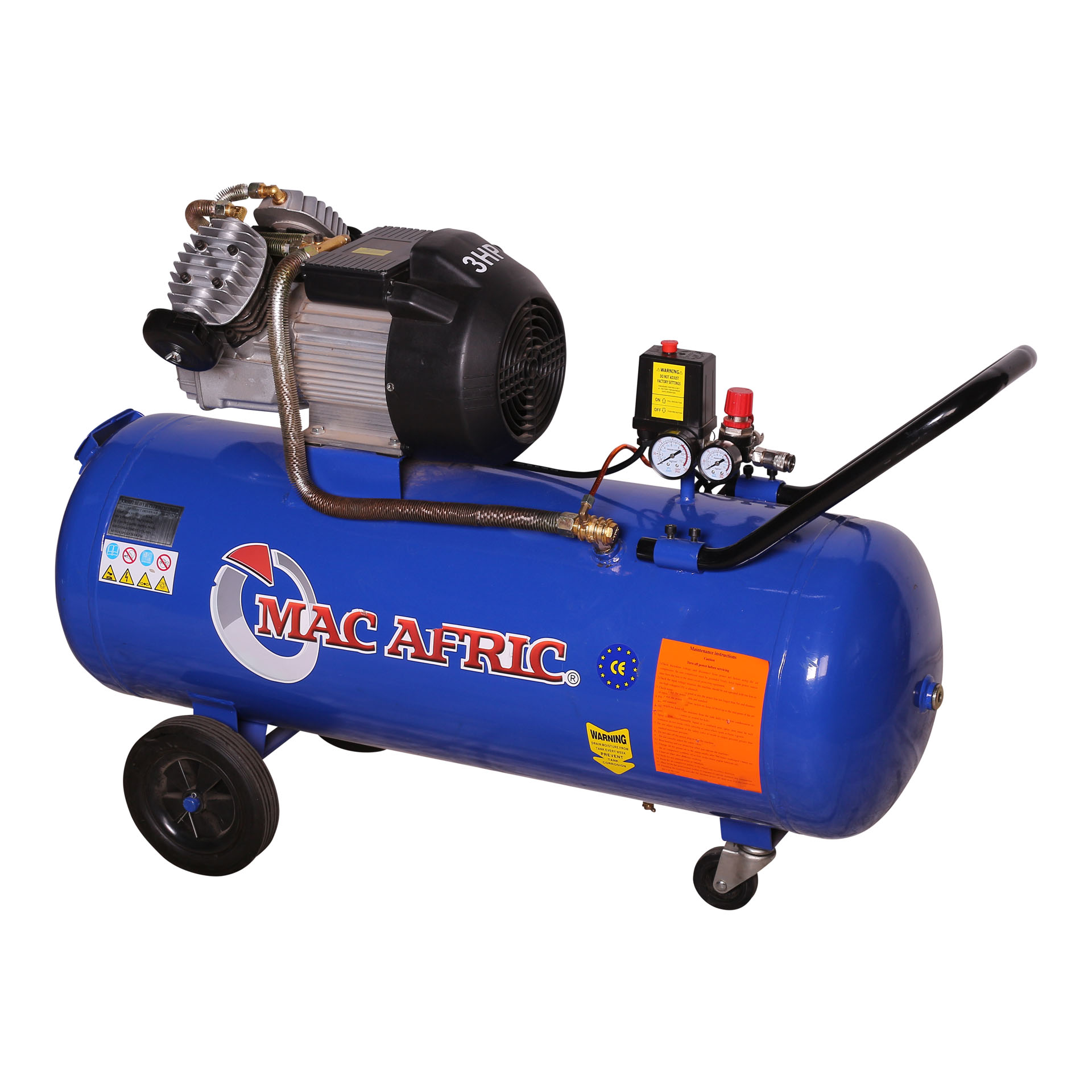 MAC AFRIC 100 Litre 2.2 KW (3 HP) 230 V Direct Drive "V-Type" Compressor