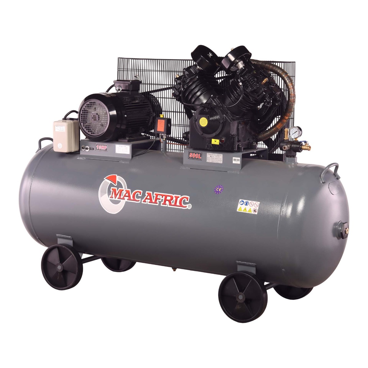 MAC AFRIC 500L 7.5 KW (10 HP) 380 V Belt Driven V-Head Compressor