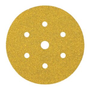 MIRKA Gold Sanding Discs, Grip, 6 + 1 Holes, 150mm, 5 Pack-80 Grit