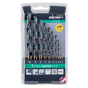 ALPEN Sprint Master TM 10 PCS HSS Jobber Drill Bit Set