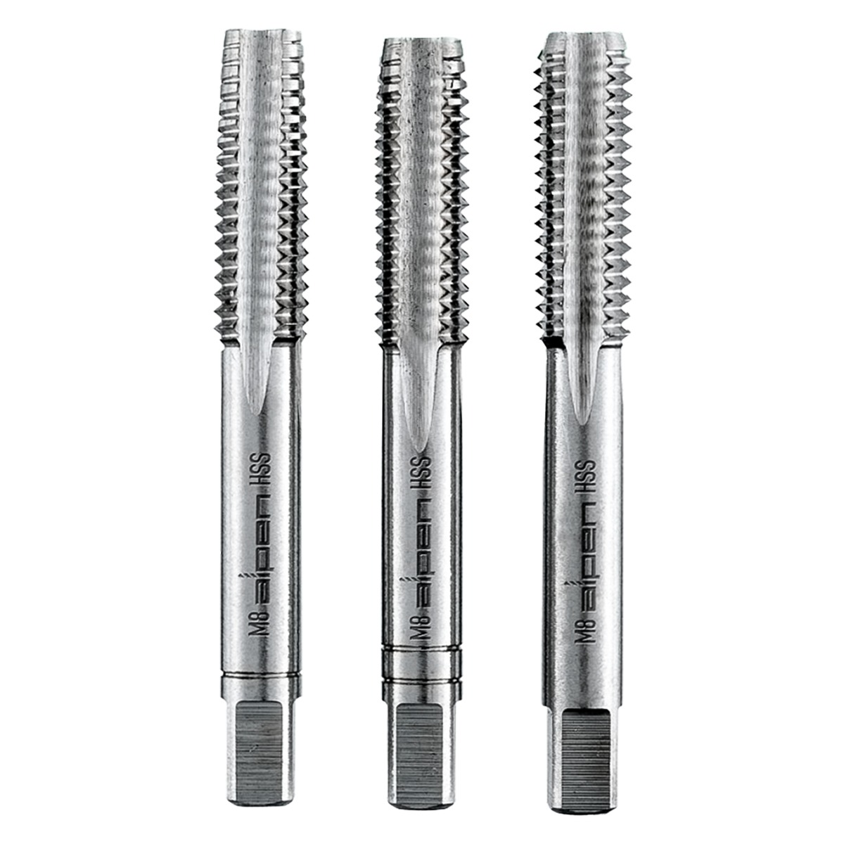 ALPEN HSS HSS Hand Taps Set*, Straight Fluted, for metric ISO-threads DIN 13 - M4 x 0.7 mm