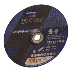 NORTON VULCAN (230 x 6,4 x 22,23 MM) Abrasive Grinding Disc with METAL INOX