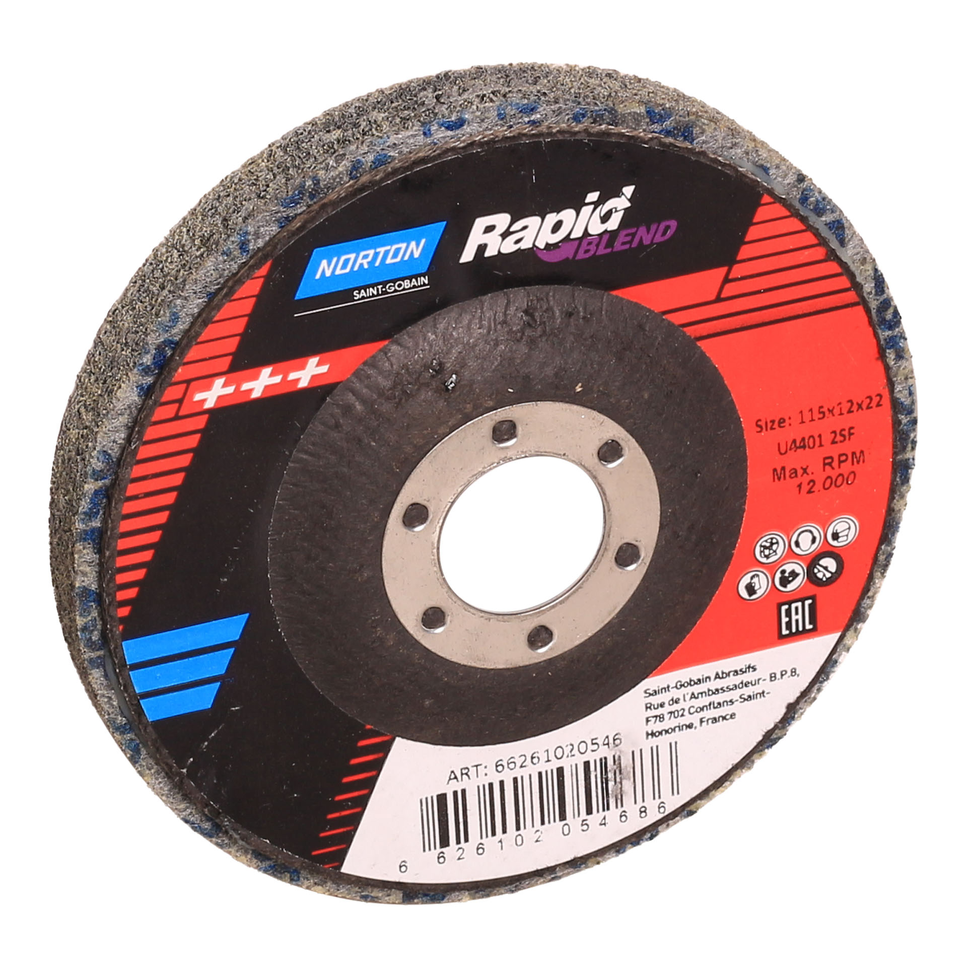 NORTON Rapid Blend 115 x 12 x 22 MM Fine Grit Finishing Disc