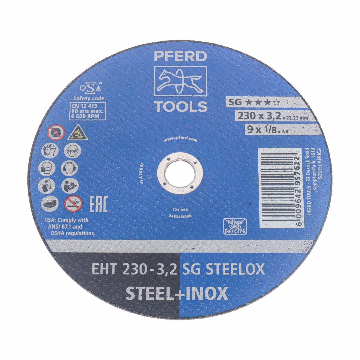 PFERD Cut-off wheel EHT 230x3.2x22.23 mm flat Performance Line SG STEELOX for steel/stainless steel