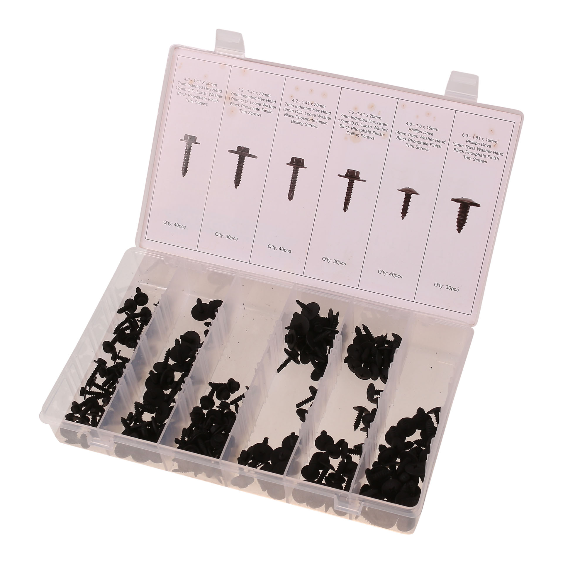 MAC AFRIC 210 pce Black Trim Screw Assortment