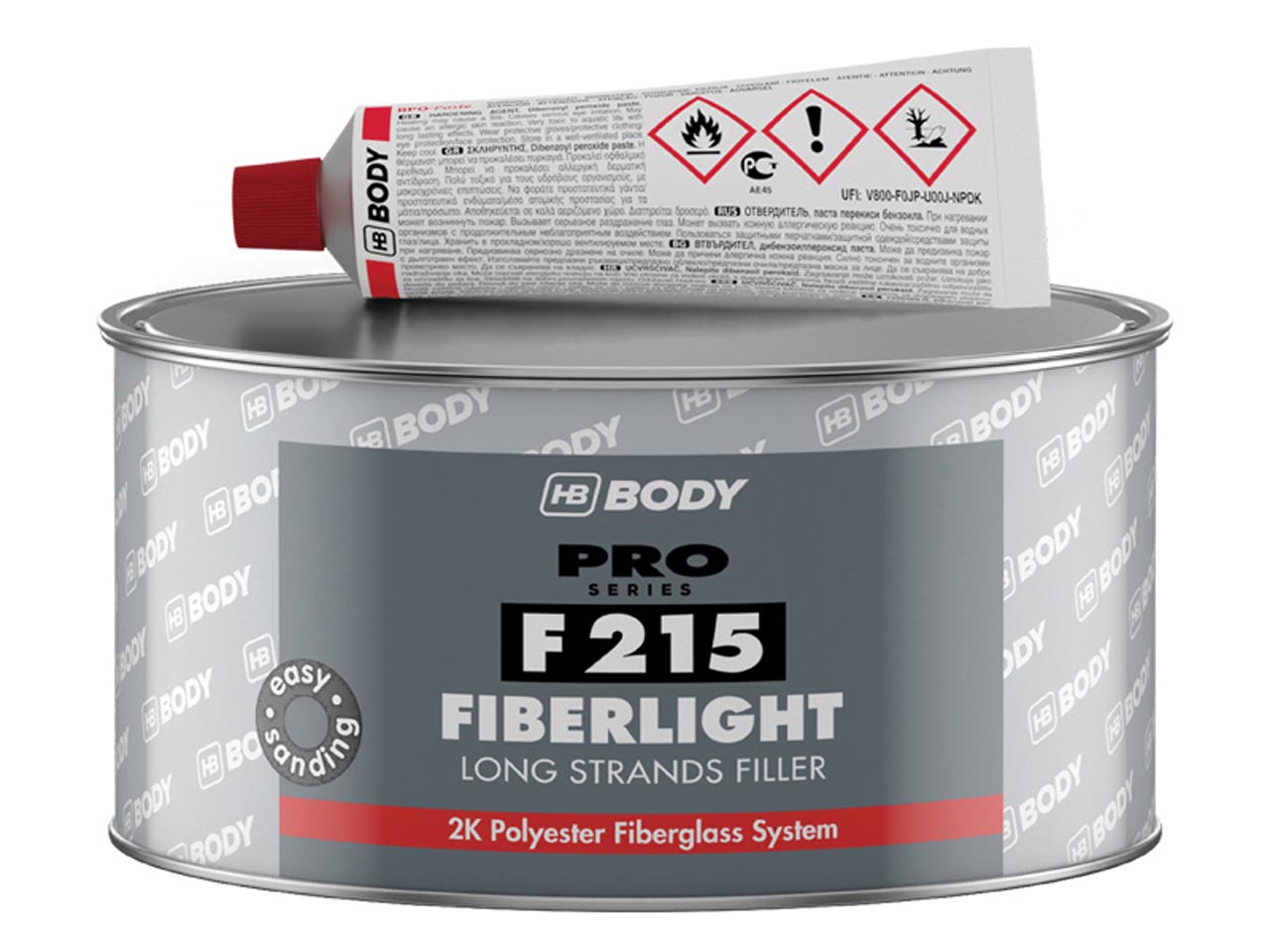 HB BODY F 215 Fiberlight Fiberglass Long Strands Filler, Transparent, 1 ltr