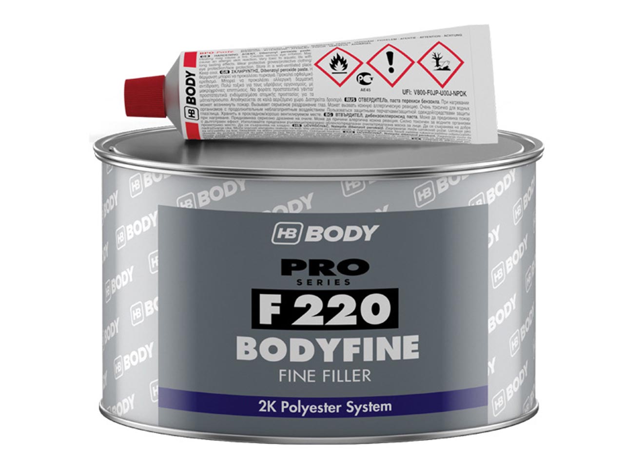 HB BODY F 220 Bodyfine Fine Filler, White-250g