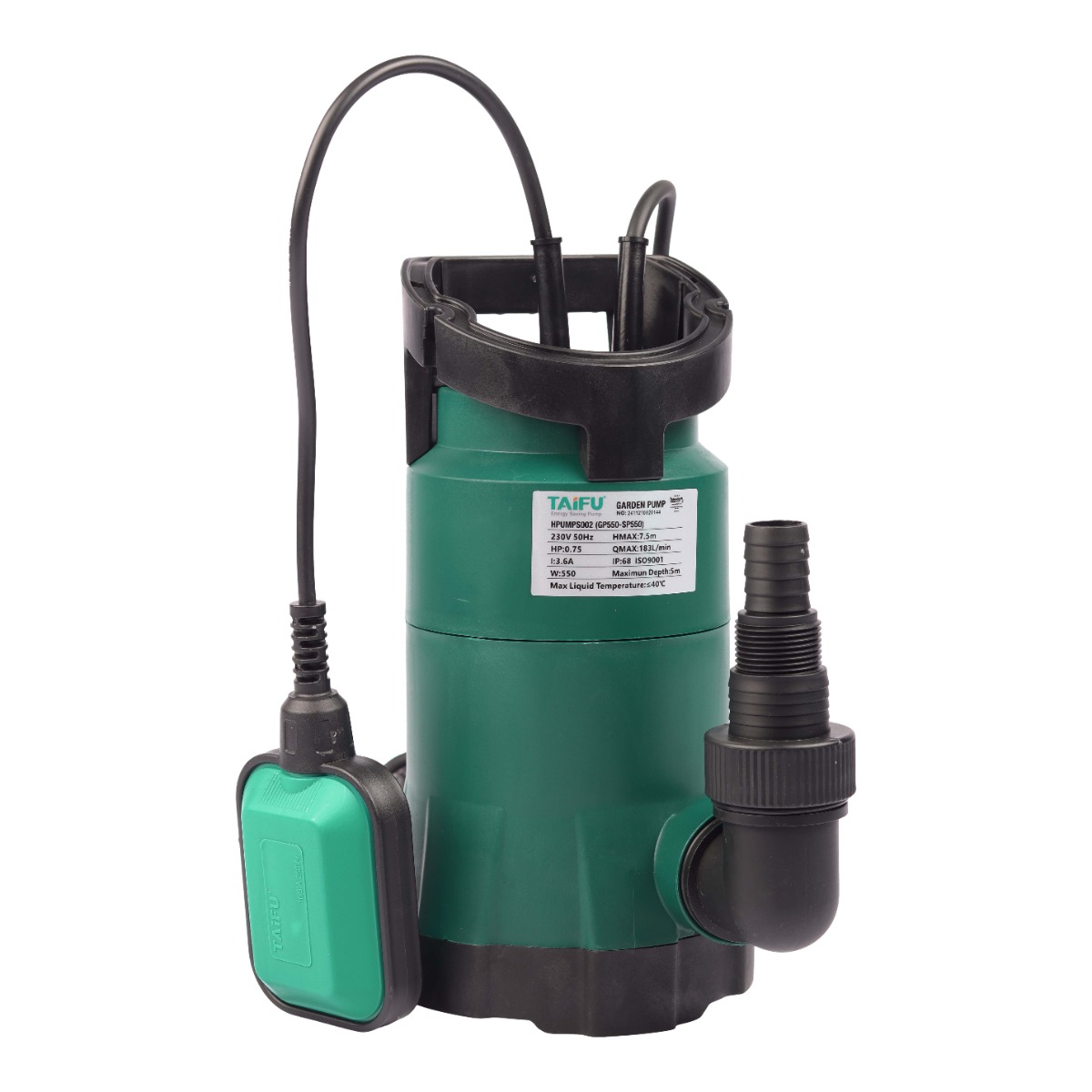MAC AFRIC SP550 Submersible Water Pump with Float Switch