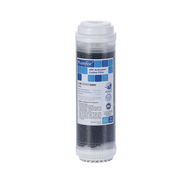 Media Filter Cartridge 9 7/8", Blockfree Filter, Iodine Rating 1000, White Cap (M11-GT-WN)