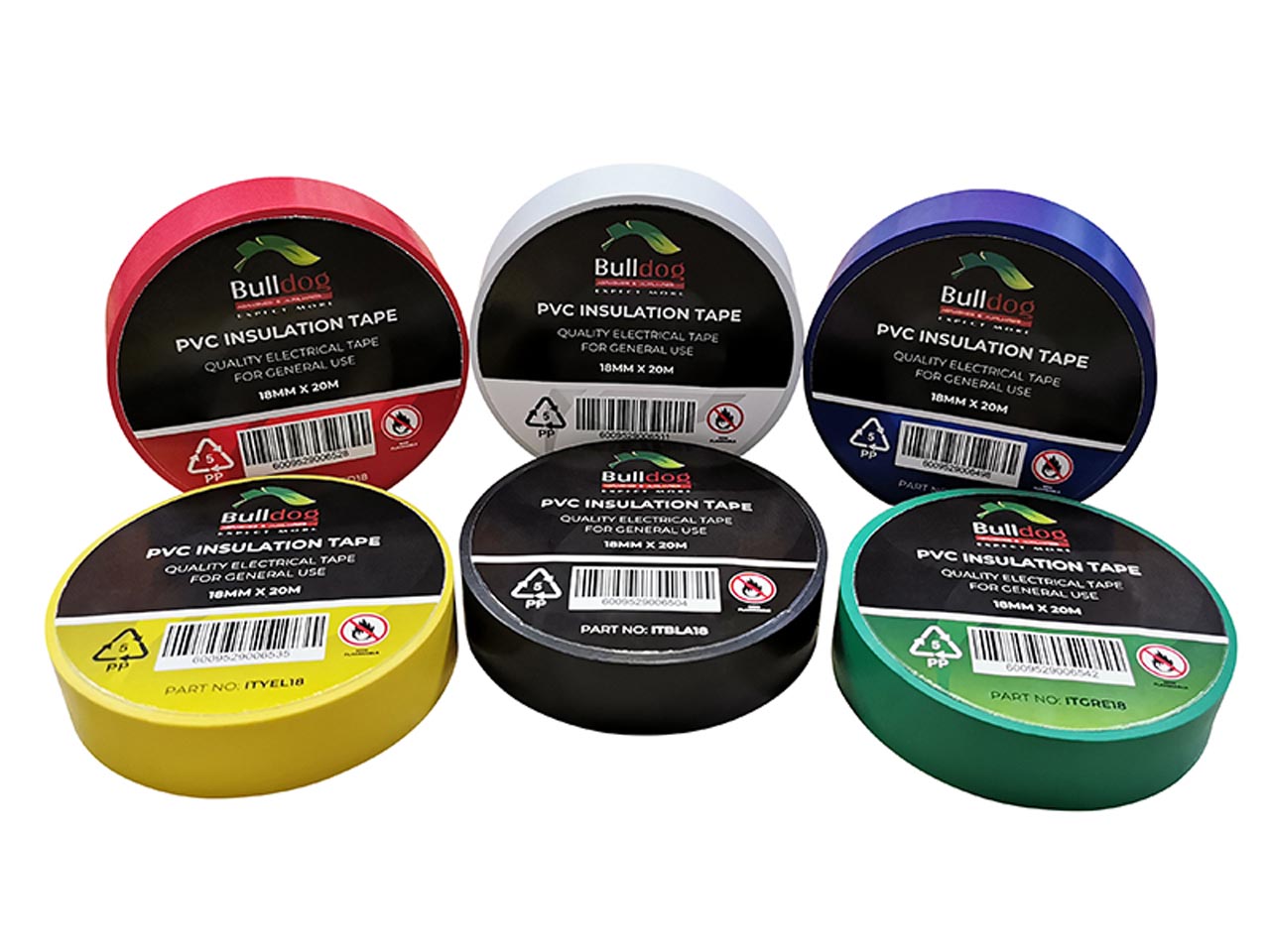 BULLDOG TAPES PVC Electrical Insulation Tape-Red