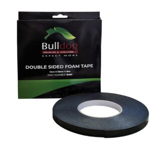 BULLDOG TAPES Double-sided Foam Tape, 1mmx12mmx15m, Black
