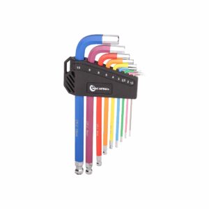 9PCS COLOUR LONG BALL-HEADED HEX WRENCH CRV