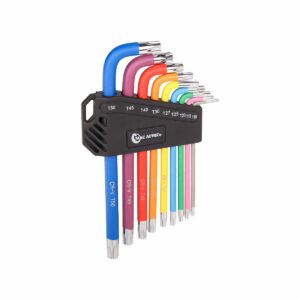 9PCS COLOUR LONG TORX HEX WRENCH CRV
