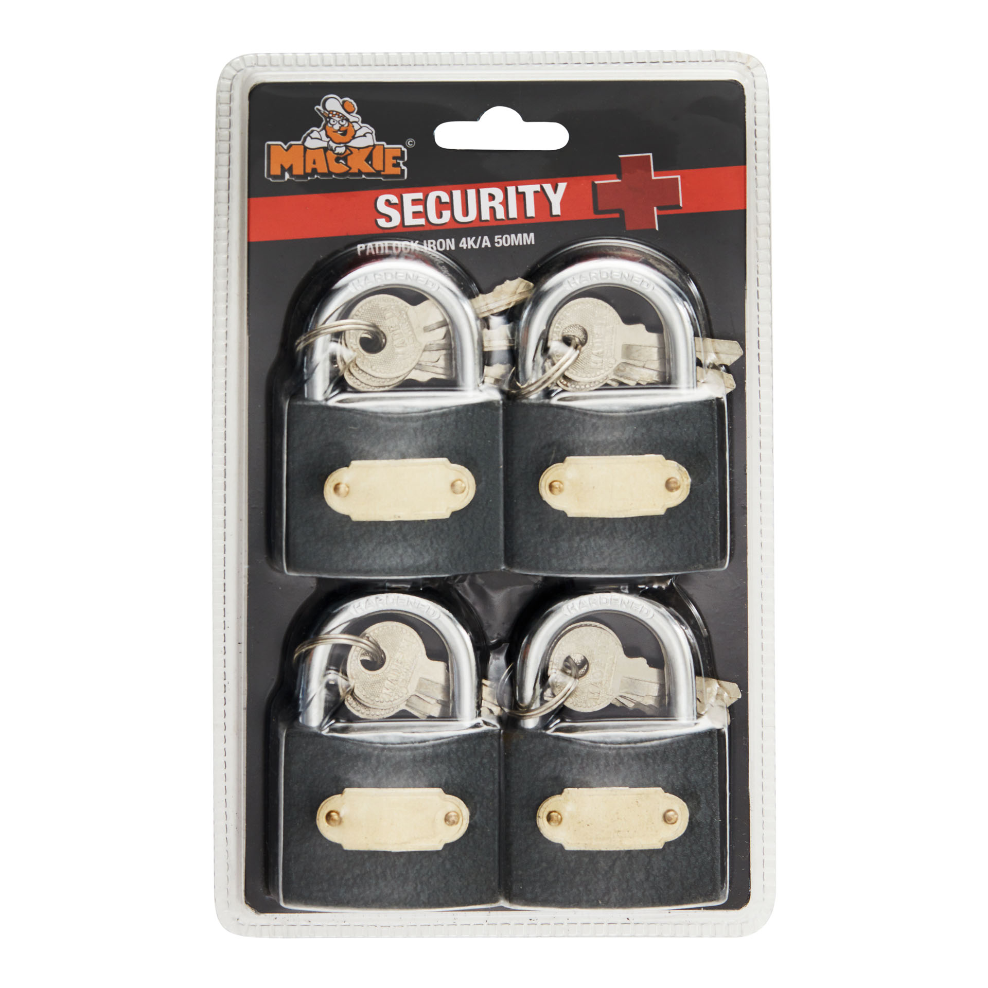 MACKIE 50 MM Iron Padlock (Pack of 4)
