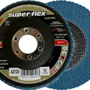SUPERFLEX Industrial Zirconia Flap Discs 115x22mm - AZ120