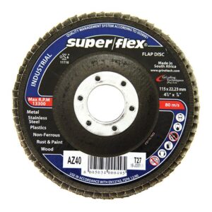 SUPERFLEX Industrial Zirconia Flap Discs 115x22mm - AZ40