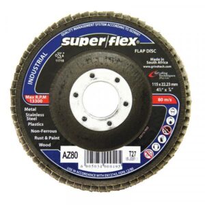 SUPERFLEX Industrial Zirconia Flap Discs 115x22mm - AZ80