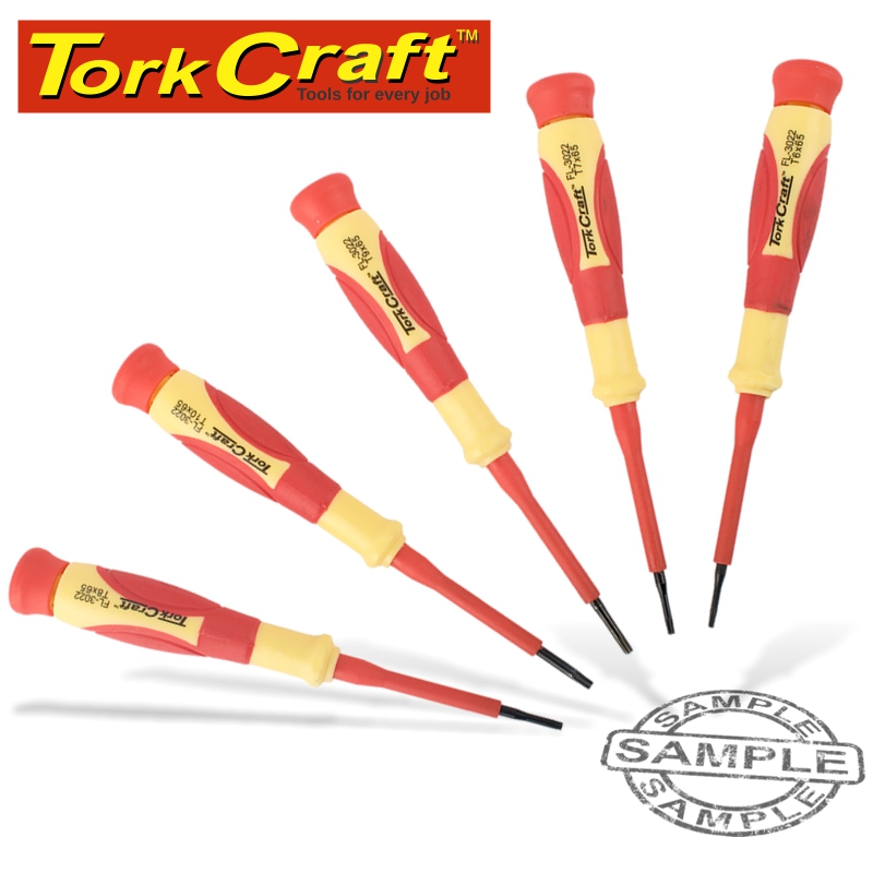 TORK CRAFT 5pce Precision Electric Insulating Screwdriver Set