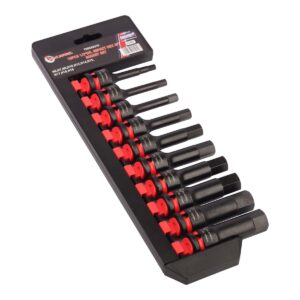 10pcs 1/2" Dr. Impact Hex Bit Socket Set
