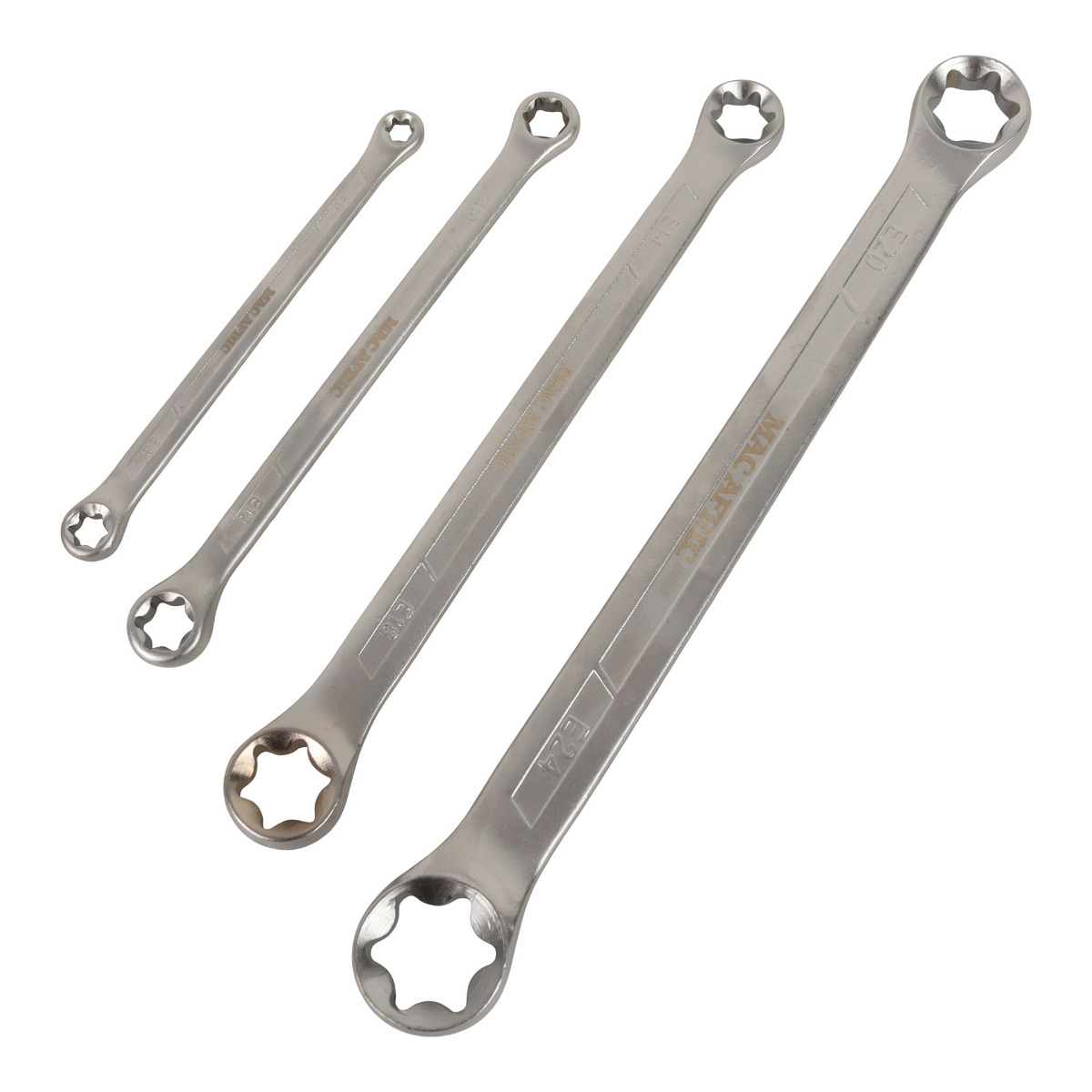 4 PCE E TYPE STAR WRENCH SET (E6-8-10-12-14-18-20-24)