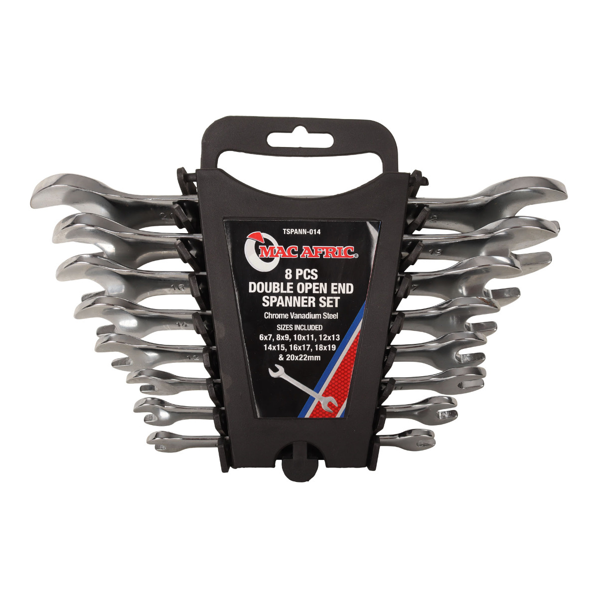 8 PCE DOUBLE OPEN END SPANNER SET - CRV