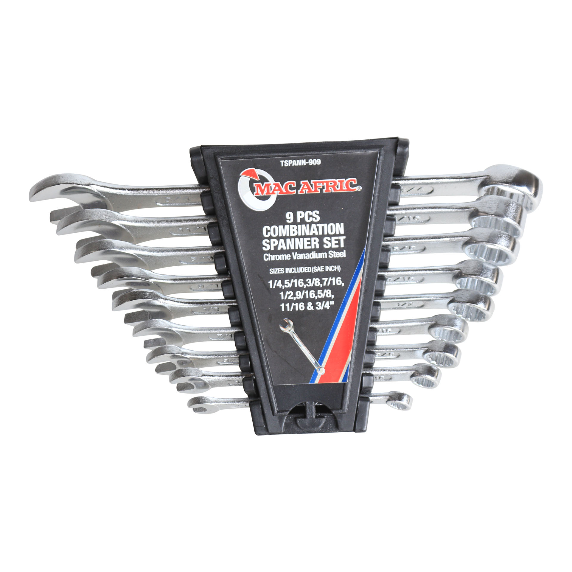MAC AFRIC 9 PCS Combination Spanner C/V Polished Head SAE