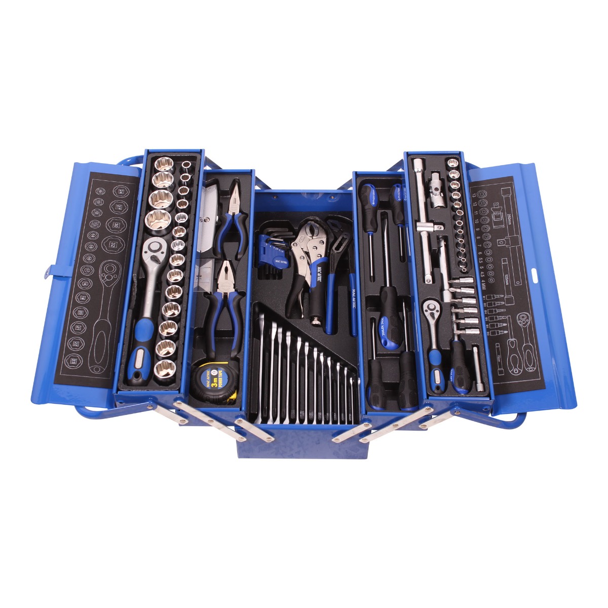 85-piece professional MAC AFRIC CRV tool kit in a 5-tray cantilever toolbox