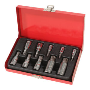 MAC AFRIC 10 PCS Spline Bit Socket Set (12 Point)