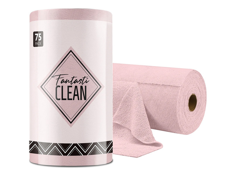 Microfiber Tear-Away Towels 75pc - Pink