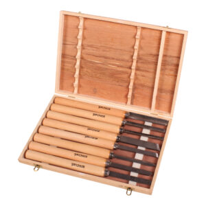 TORK CRAFT 8 PCS Standard Carbon Wood Turning Chisel Set
