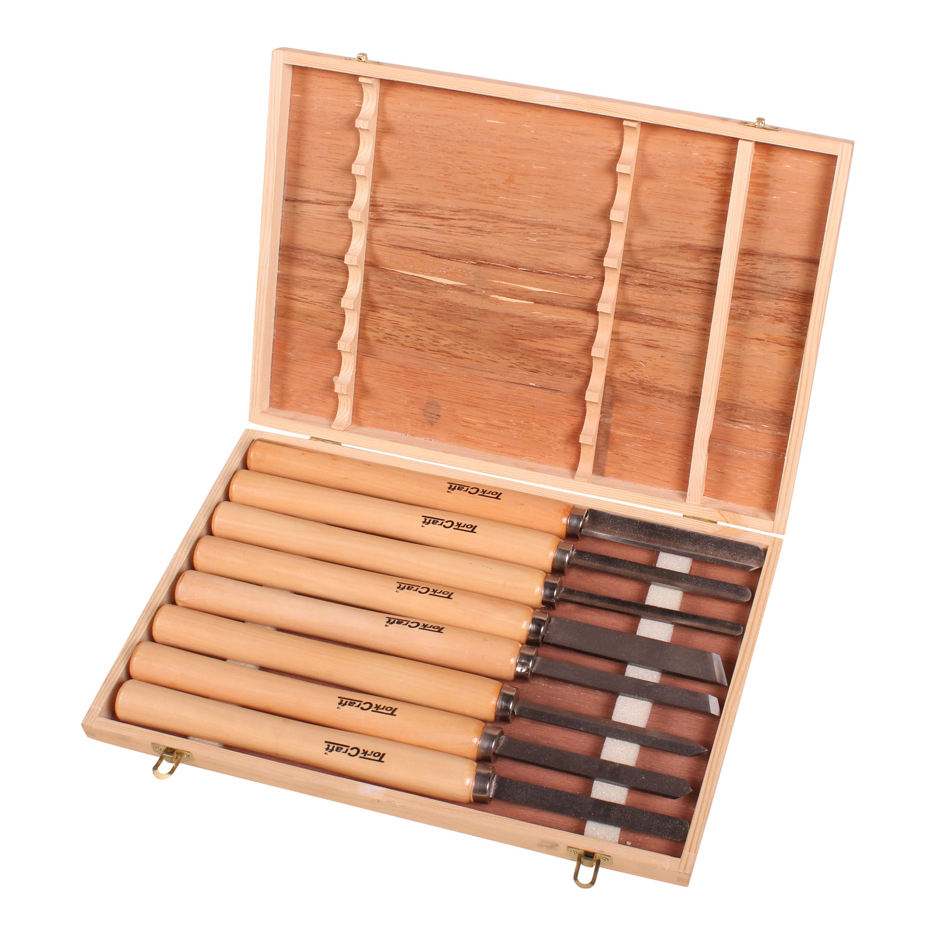 TORK CRAFT 8 PCS Standard Carbon Wood Turning Chisel Set