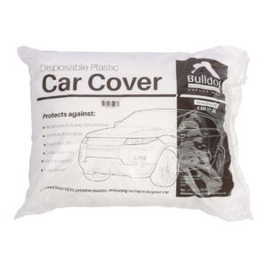 BULLDOG AUTO Plastic Car Cover, Reusable, 4.8mx7.5m