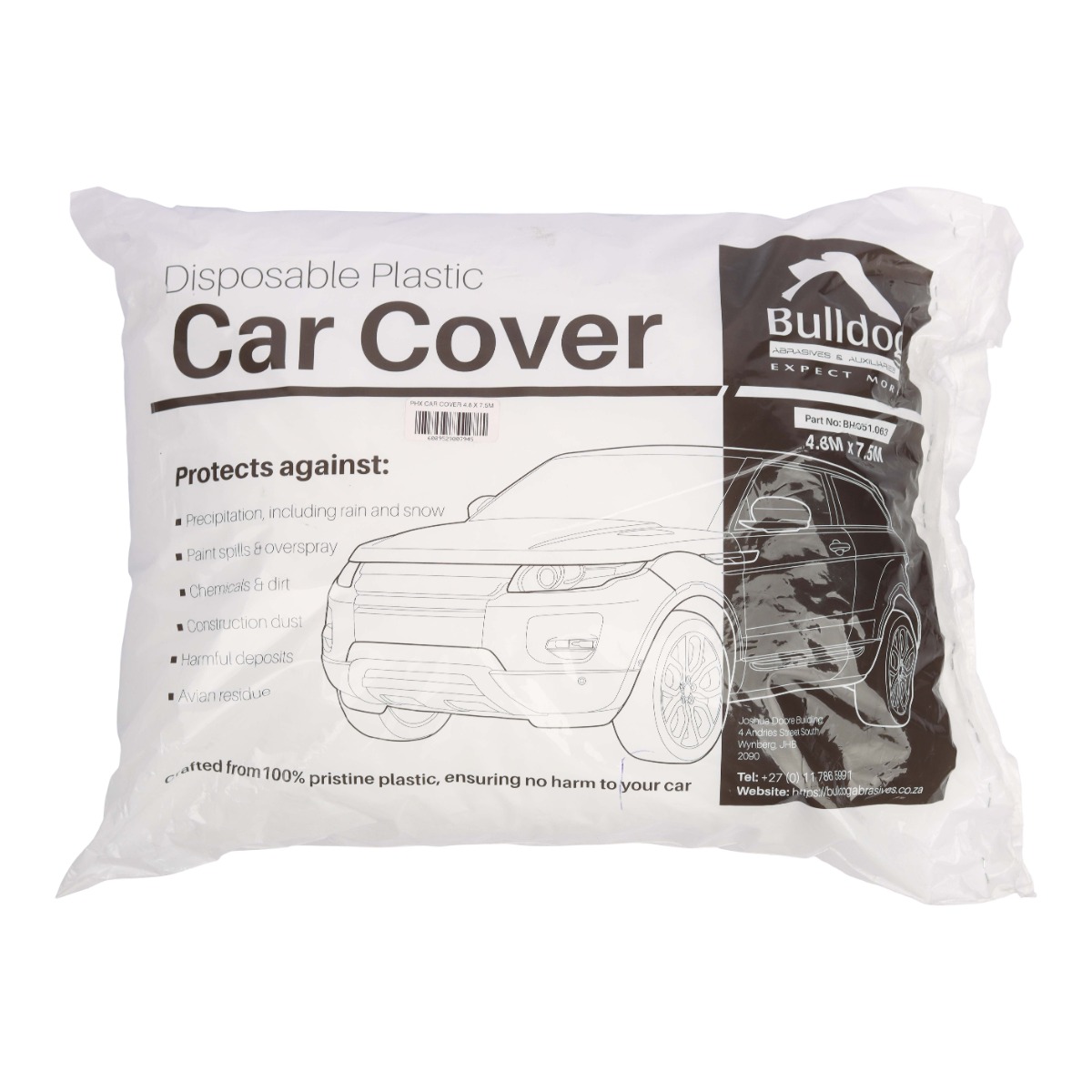 BULLDOG AUTO Plastic Car Cover, Reusable, 4.8mx7.5m