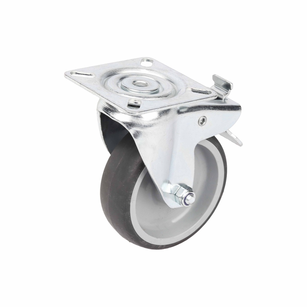 KEDLA Rubber and Castor Wheels - 75mm Castor Wheel with Brake