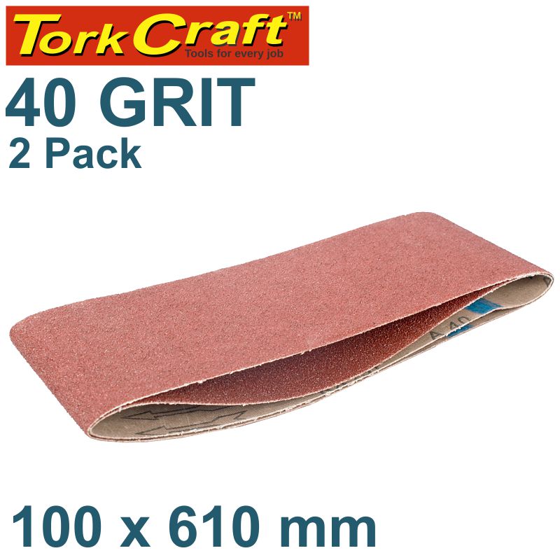 TORKCRAFT Sanding Belt 100 x 610 MM - 2 PCS G40