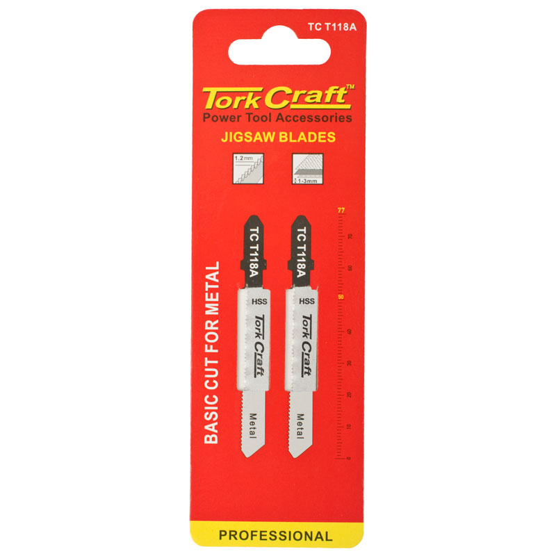 TORK CRAFT T-Shank Jigsaw Blades for Metal 2 PCS (75 MM 21 TPI)
