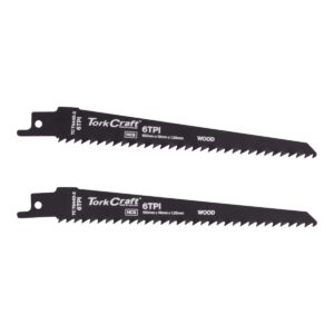 Sabre Saw Blade 150 x 4.3mm 6TPI Wood 2pc