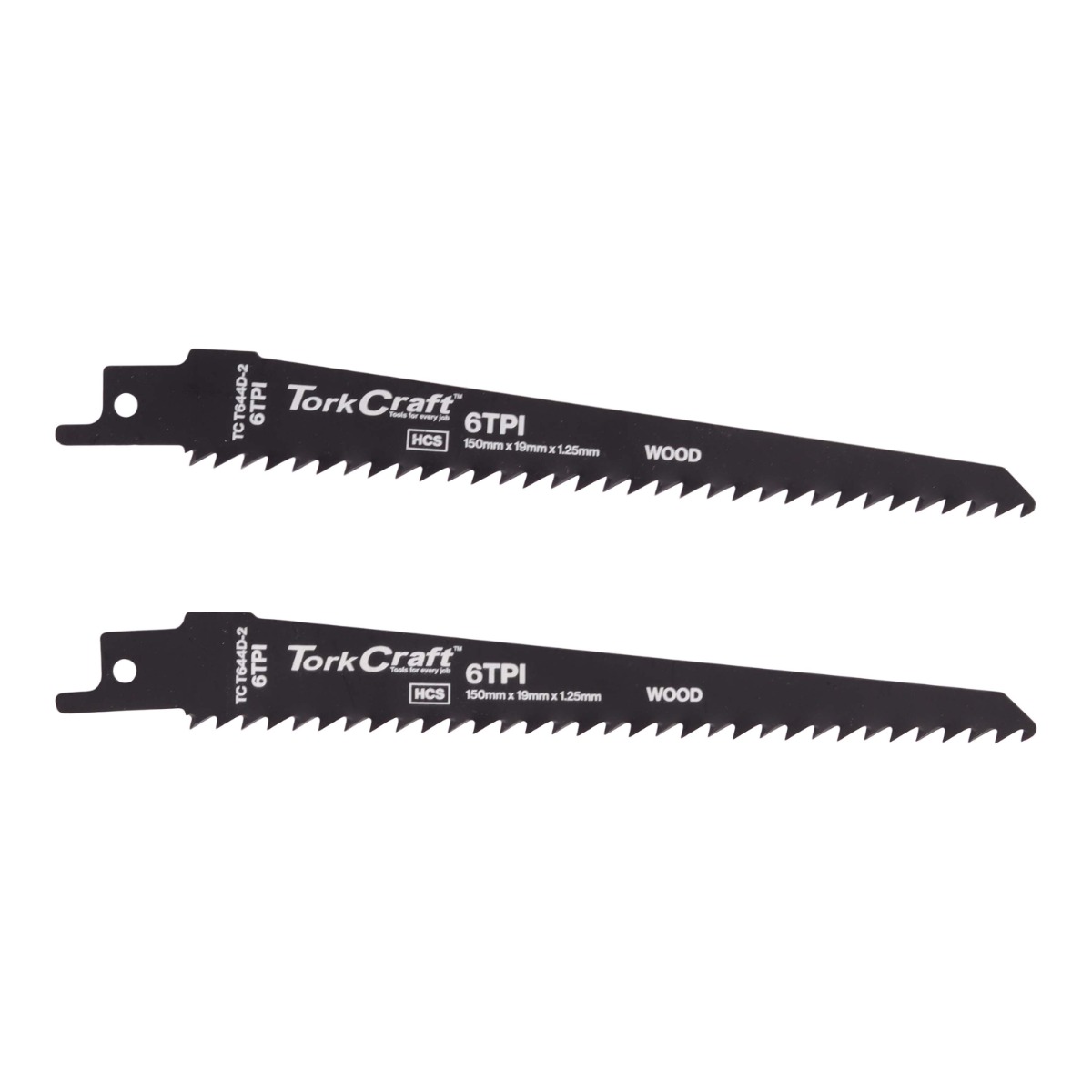 Sabre Saw Blade 150 x 4.3mm 6TPI Wood 2pc